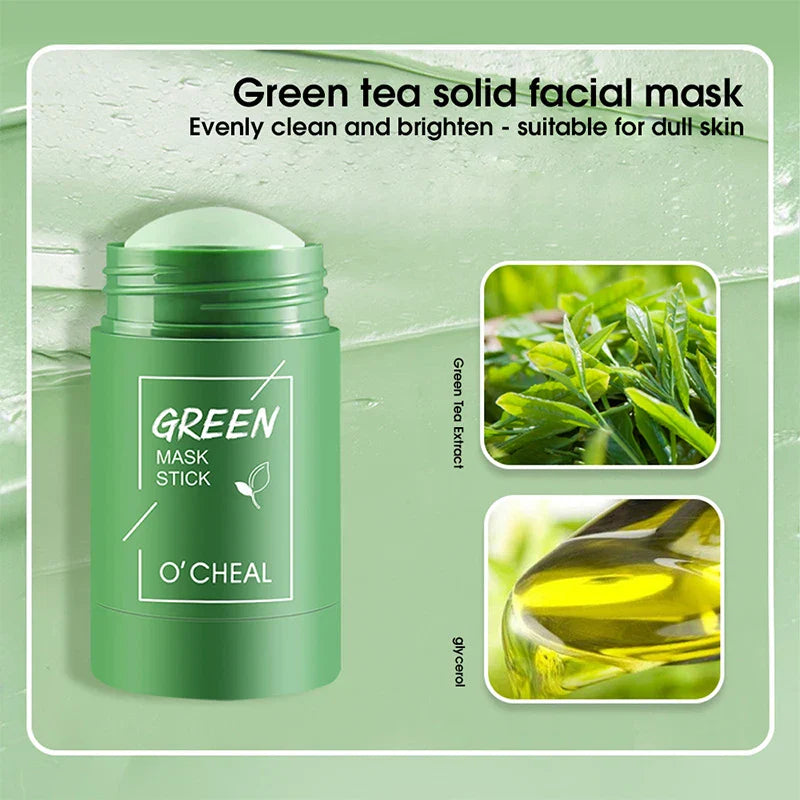 Solid facial mask Stick Green Tea Honey Peach Cleaning Pore Moisturizing Long Charcoal Eggplant Mud Film